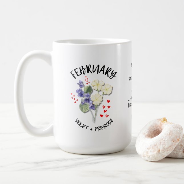 FEBRUARI Födelsemånad Flower Personlig Christian Kaffemugg (Med munk)