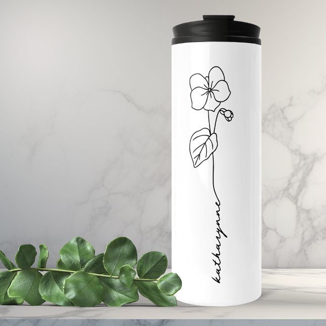 februari födelsemånad Flower Violet (February Birthday Month Flower Violet Thermal Tumbler)