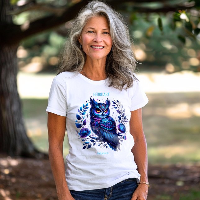 februari Födelsemånad: Spirit Animal Uggla T Shirt (Skapare uppladdad)
