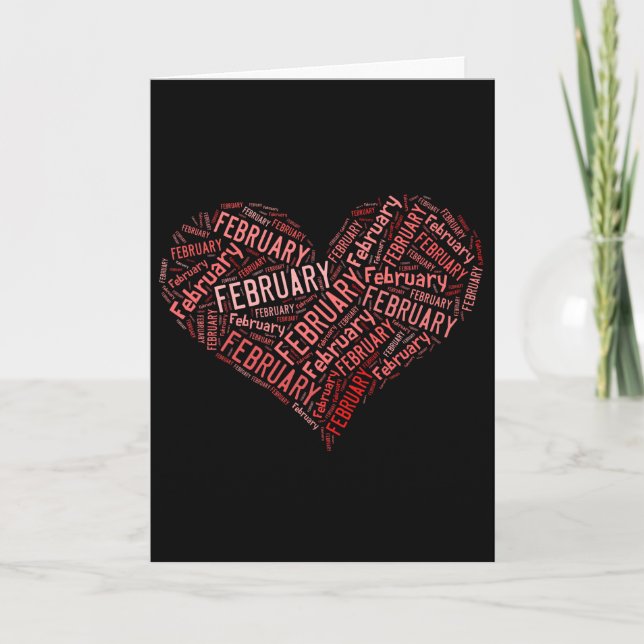 Februari Heart Helgkort (Framsida)