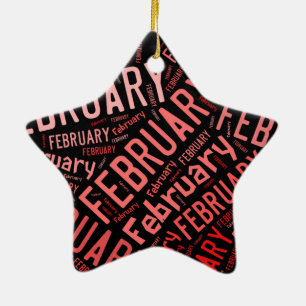 Februari Heart Julgransprydnad Keramik