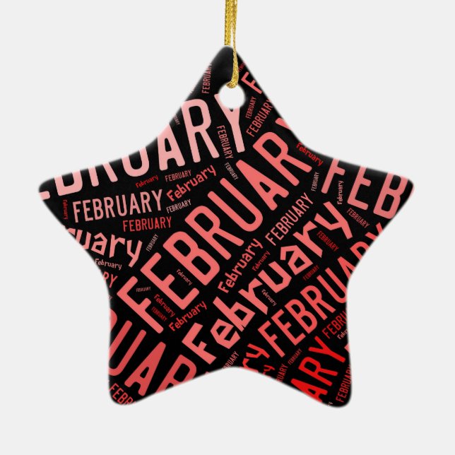 Februari Heart Julgransprydnad Keramik (Baksidan)