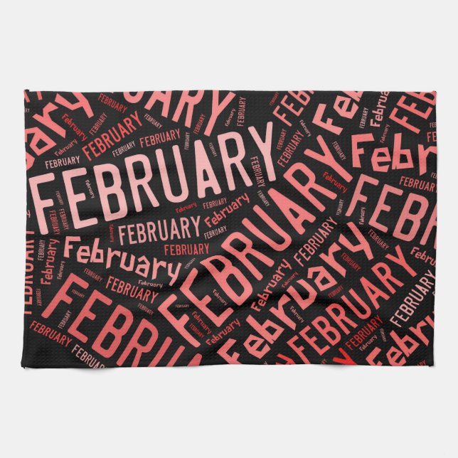 Februari Heart Kökshandduk (Horisontell)