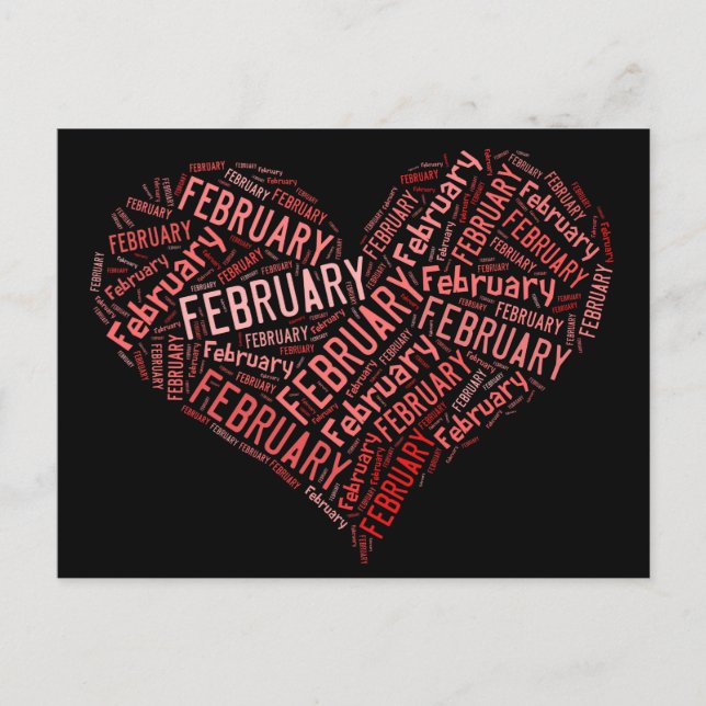 Februari Heart Vykort (Framsida)