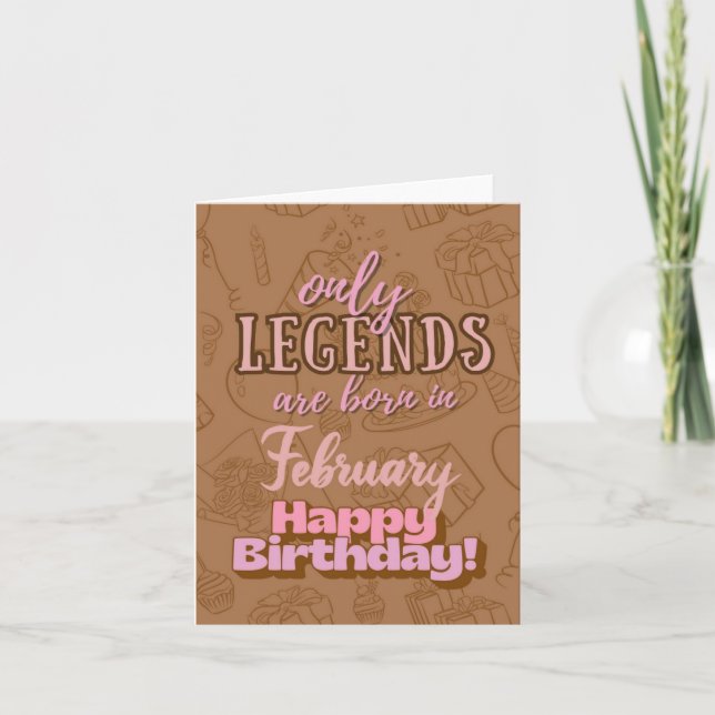 Februari Legendes Heartfilt Birthday Card Kort (Framsida)