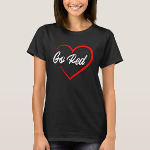 Februari Månad för hjärtsjukdomsmedvetenhet Rött h T Shirt