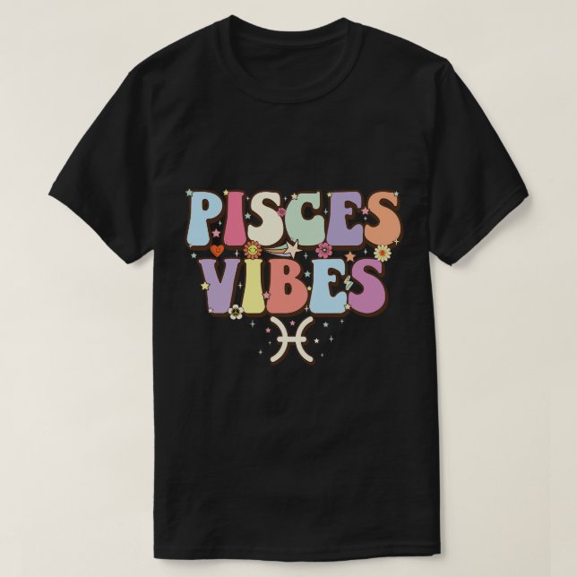 Februari Mars-födelsedagskalenliga gruppen Pisces  T Shirt (Design framsida)