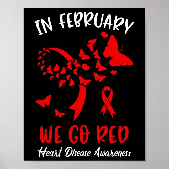 Februari Vi går till Red American Heart Disease Aw Poster (Framsidan)