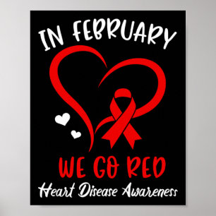 Februari Vi går till Red American Heart Disease Aw Poster