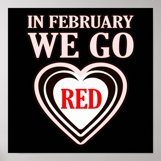 Februari Vi går till Red Heart Disease Awareness S Poster (Framsidan)
