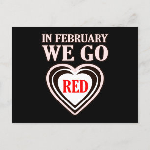 Februari Vi går till Red Heart Disease Awareness S Vykort