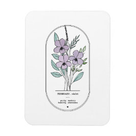 Februari Violet Birth Flower Magnet
