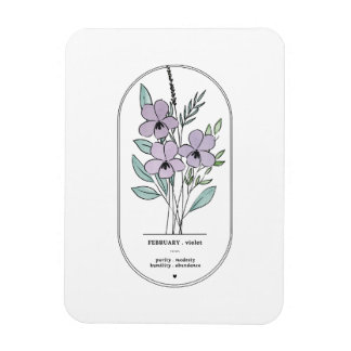 Februari Violet Birth Flower Magnet