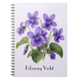 Februari Violetta Blommor Anteckningsbok