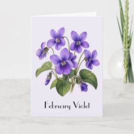 Februari Violetta Blommor Hälsning Kort