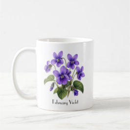 Februari Violetta Blommor Kaffemugg
