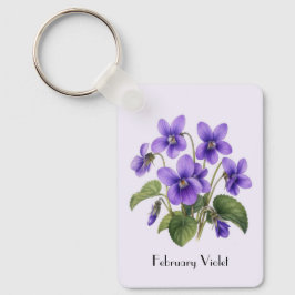 Februari Violetta Blommor Nyckelring