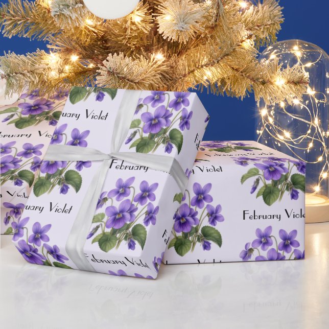 Februari Violetta Blommor Presentpapper (Helgdagar)