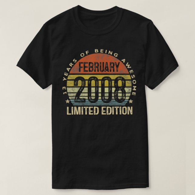 February 2008 Limited Edition 13th Birthday 13 Yea T Shirt (Design framsida)