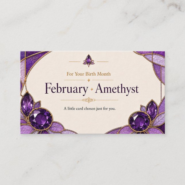 February Amethyst Birthstone Customer Connection S Visitkort (Skapare uppladdad)