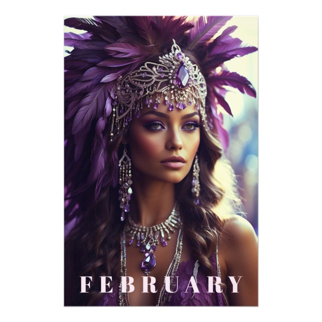 *~* FEBRUARY Headdress AP53 AMETHYST Boho Fototryck (Framsidan)