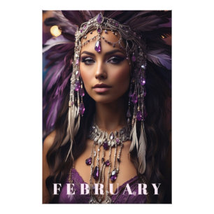 *~* FEBRUARY Headdress Boho AMETHYST AP53 Fototryck
