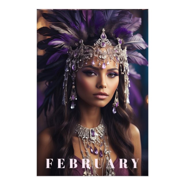 *~* FEBRUARY Headdress Boho AP53 AMETHYST Fototryck (Framsidan)