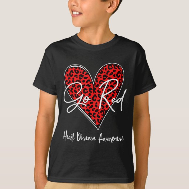 February Is Red Heart Health Heart Disease Awarene T Shirt (Framsida)