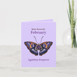 February Purple Agathina Emperor Butterfly Art Kort