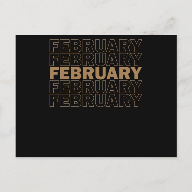 February Shadow Black History Month Meddelande Vykort (Framsida)