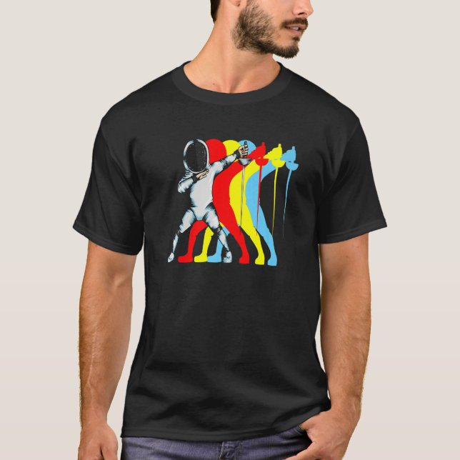 Fechtkunste Dabbing Epee Duel Fecht Fan Fechtkunst T Shirt (Framsida)