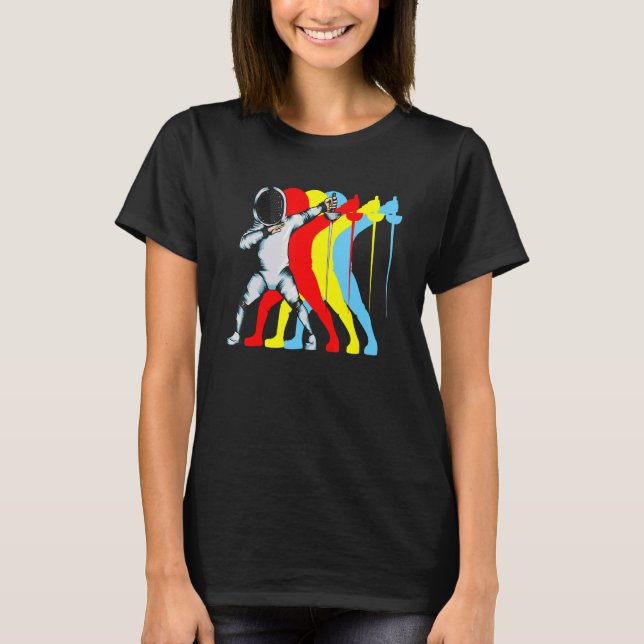 Fechtkunste Dabbing Epee Duel Fecht Fläkt Fechtkun T Shirt (Framsida)
