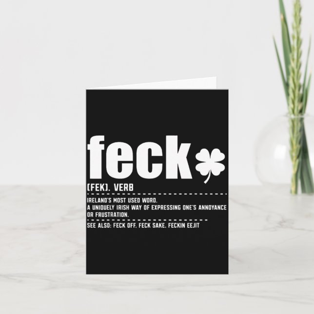 Feck Definition Roliga Irländska Talesätt Irländsk Kort (Framsida)