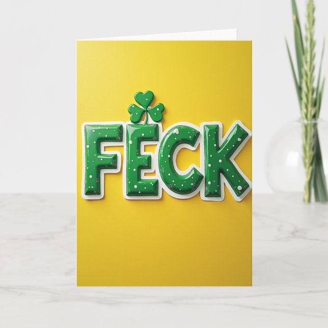 Feck Irländsk rolig gratulationskort Kort (Framsida)