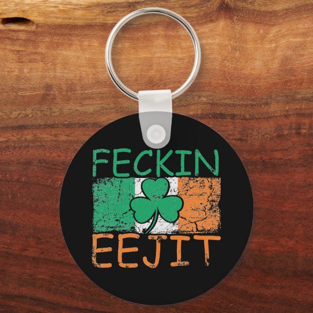 Feckin Eejit Ireland Slang flagga Ireland Nyckelring (Framsida)