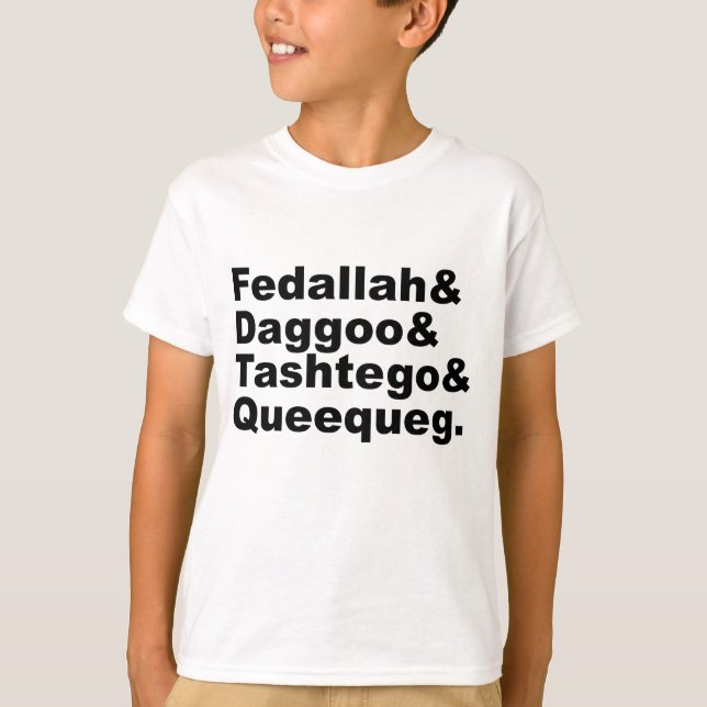Fedallah Daggoo Tashtego Queequeg | Moby Dick Pals Tee Shirt (Framsida)