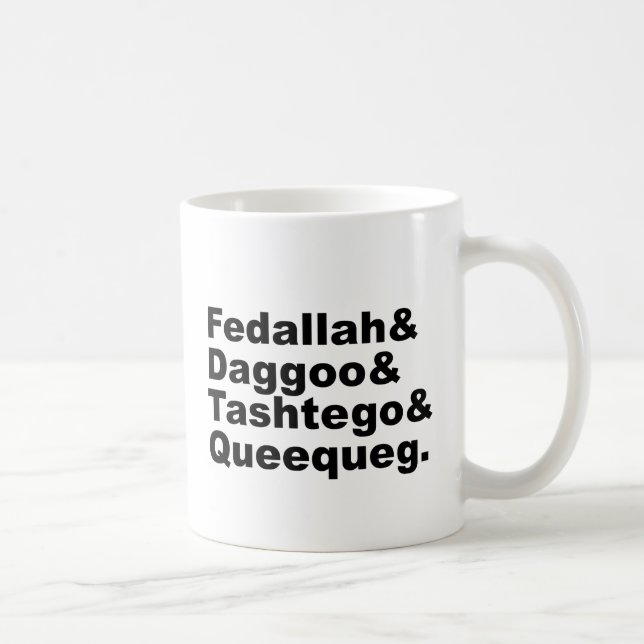 Fedallah Daggoo Tashtego Queequeg | Moby Kaffemugg (Höger)