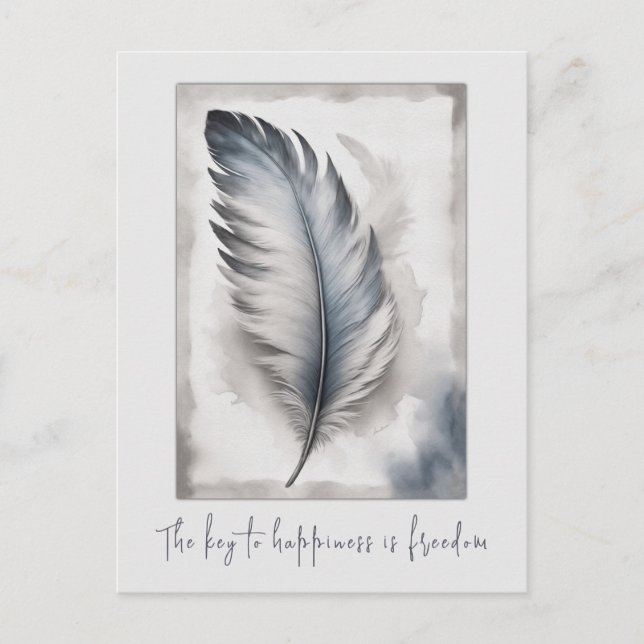 Feder Vogelfeder Freiheit Freedom Karte Postkarte Vykort (Framsida)