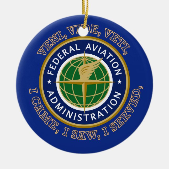 Federal Aviation Administration Shield Julgransprydnad Keramik (Framsidan)