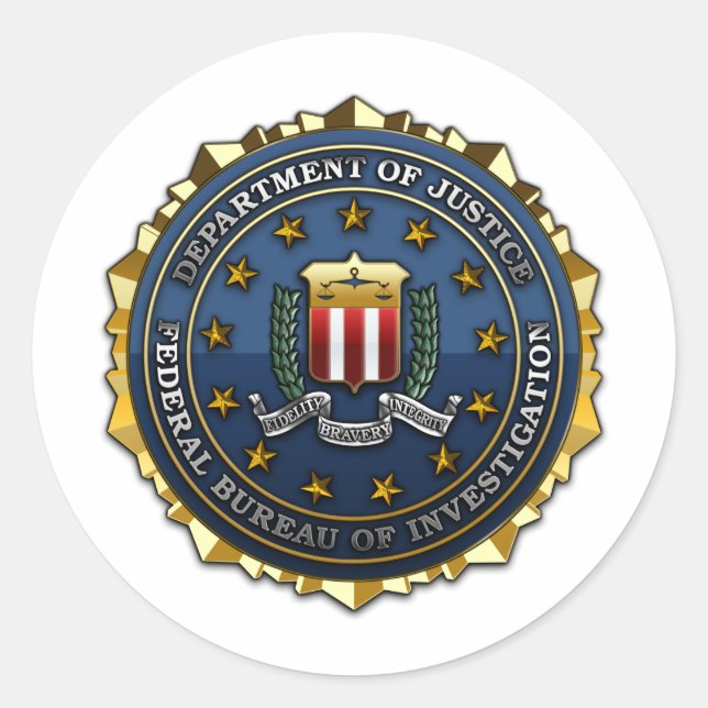 Federal Bureau of Investigation Runt Klistermärke (Framsida)