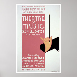 Federal Music New York 1940 WPA Poster