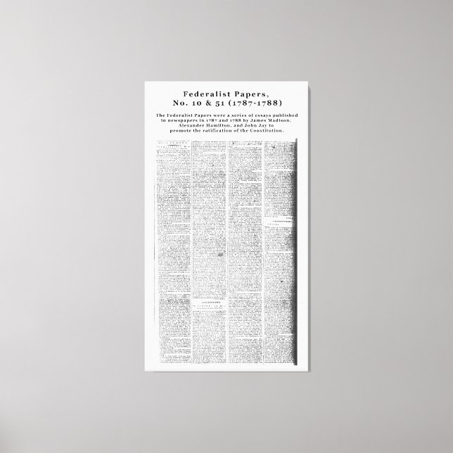Federalist , nr 10 och nr 51 (1787-1788) canvastryck (Framsida)