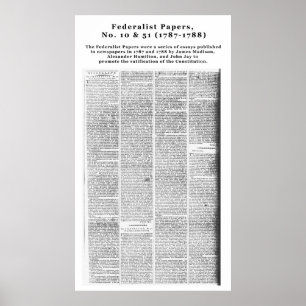Federalistpapper, nr. 10 & nr. 51 (1787-1788) poster