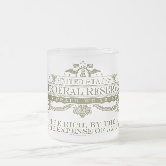 Federalt reservera muggen frostad glasmugg (Center)