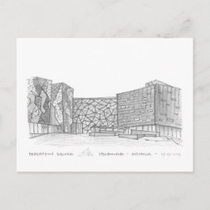 Federation Square, Melbourne, Australien Vykort