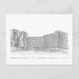 Federation Square, Melbourne, Australien Vykort
