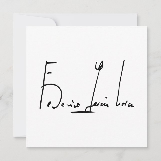 Federico García Lorca namnteckning Kort (Framsida)