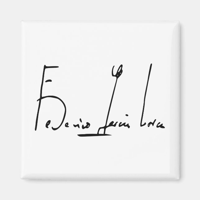 Federico García Lorca namnteckning Magnet (Framsidan)