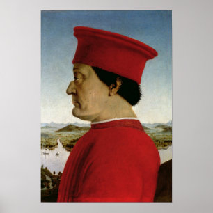Federigo da Montefeltro hertig av Urbino, c.1465 Poster