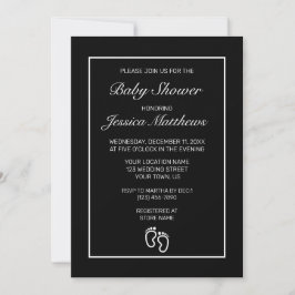 Feed Modern minimalist Black Baby Shower Inbjudningar